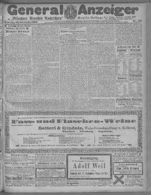 Münchner neueste Nachrichten Samstag 16. September 1899