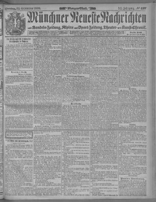 Münchner neueste Nachrichten Freitag 22. September 1899