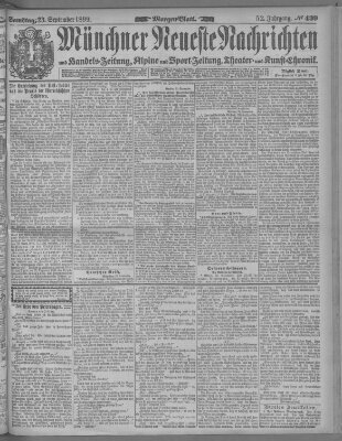 Münchner neueste Nachrichten Samstag 23. September 1899