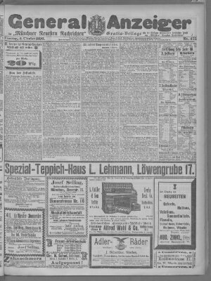 Münchner neueste Nachrichten Dienstag 3. Oktober 1899