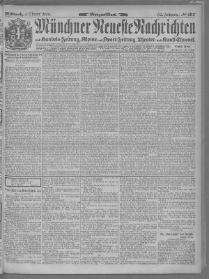 Münchner neueste Nachrichten Mittwoch 4. Oktober 1899