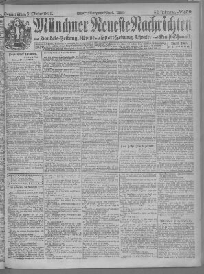 Münchner neueste Nachrichten Donnerstag 5. Oktober 1899