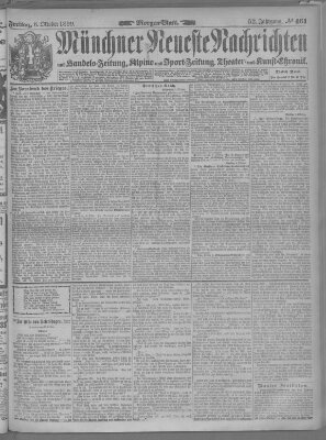 Münchner neueste Nachrichten Freitag 6. Oktober 1899