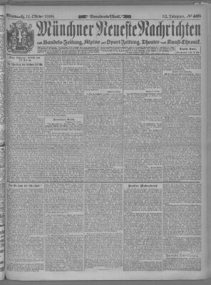 Münchner neueste Nachrichten Mittwoch 11. Oktober 1899