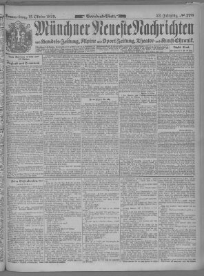 Münchner neueste Nachrichten Donnerstag 12. Oktober 1899