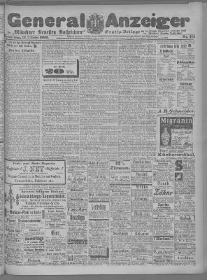 Münchner neueste Nachrichten Donnerstag 12. Oktober 1899