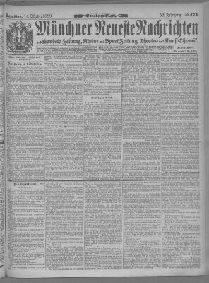 Münchner neueste Nachrichten Samstag 14. Oktober 1899