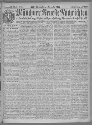 Münchner neueste Nachrichten Sonntag 15. Oktober 1899