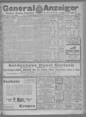 Münchner neueste Nachrichten Montag 16. Oktober 1899