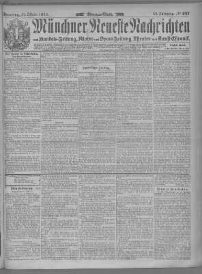 Münchner neueste Nachrichten Samstag 21. Oktober 1899