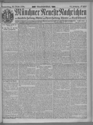 Münchner neueste Nachrichten Donnerstag 26. Oktober 1899