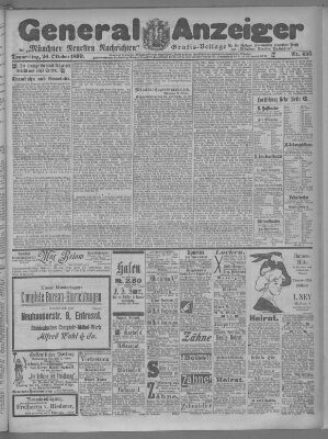 Münchner neueste Nachrichten Donnerstag 26. Oktober 1899