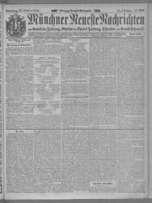 Münchner neueste Nachrichten Sonntag 29. Oktober 1899