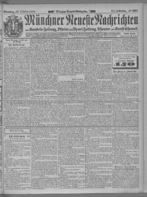 Münchner neueste Nachrichten Montag 30. Oktober 1899