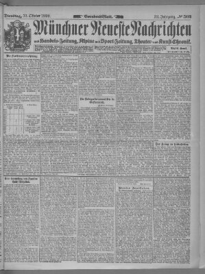 Münchner neueste Nachrichten Dienstag 31. Oktober 1899