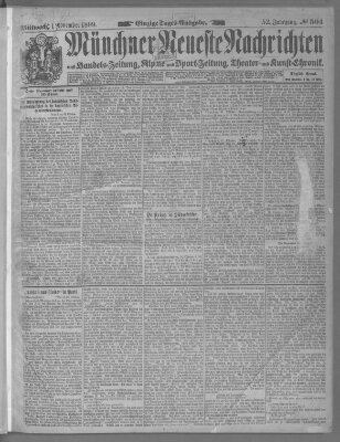 Münchner neueste Nachrichten Mittwoch 1. November 1899