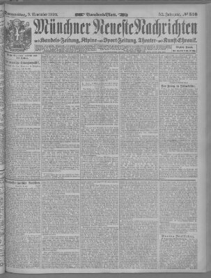 Münchner neueste Nachrichten Donnerstag 9. November 1899