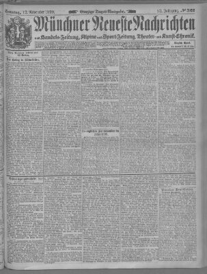 Münchner neueste Nachrichten Sonntag 12. November 1899