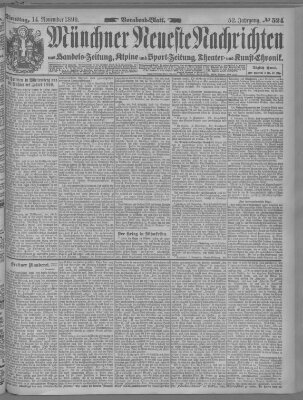 Münchner neueste Nachrichten Dienstag 14. November 1899