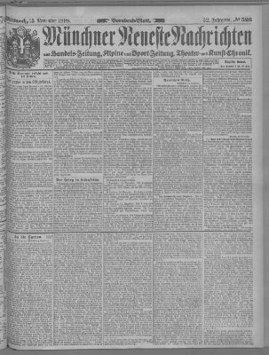 Münchner neueste Nachrichten Mittwoch 15. November 1899