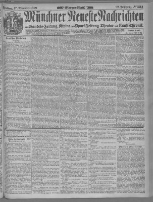 Münchner neueste Nachrichten Freitag 17. November 1899