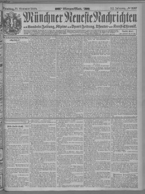 Münchner neueste Nachrichten Dienstag 21. November 1899