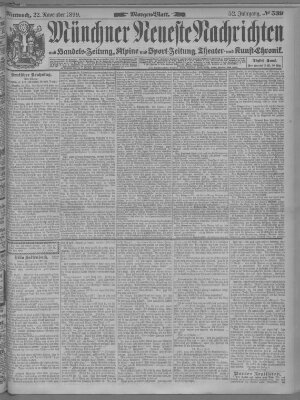 Münchner neueste Nachrichten Mittwoch 22. November 1899