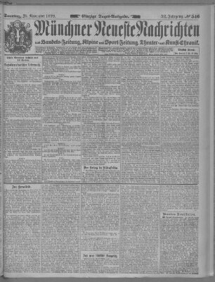 Münchner neueste Nachrichten Sonntag 26. November 1899