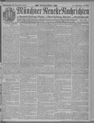 Münchner neueste Nachrichten Mittwoch 29. November 1899