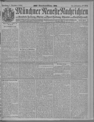 Münchner neueste Nachrichten Freitag 1. Dezember 1899