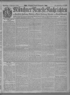 Münchner neueste Nachrichten Sonntag 3. Dezember 1899