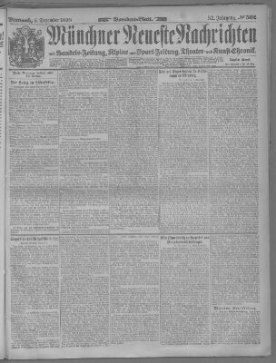 Münchner neueste Nachrichten Mittwoch 6. Dezember 1899