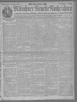 Münchner neueste Nachrichten Samstag 9. Dezember 1899