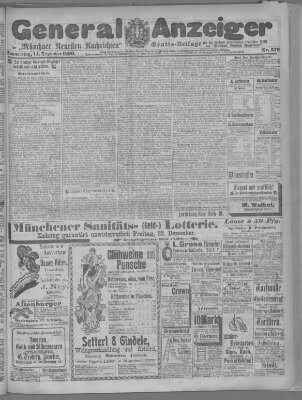 Münchner neueste Nachrichten Donnerstag 14. Dezember 1899