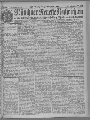 Münchner neueste Nachrichten Sonntag 17. Dezember 1899