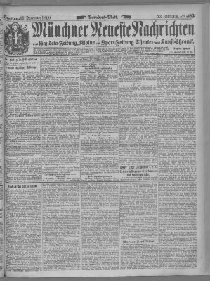 Münchner neueste Nachrichten Dienstag 19. Dezember 1899