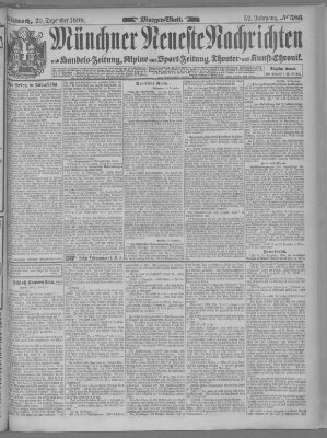 Münchner neueste Nachrichten Mittwoch 20. Dezember 1899