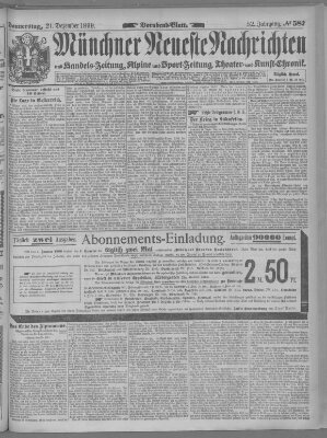 Münchner neueste Nachrichten Donnerstag 21. Dezember 1899