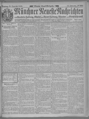 Münchner neueste Nachrichten Montag 25. Dezember 1899