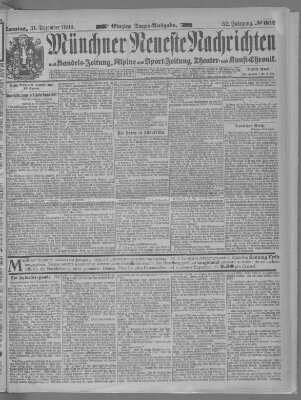 Münchner neueste Nachrichten Sonntag 31. Dezember 1899