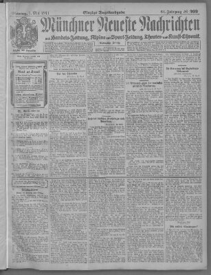 Münchner neueste Nachrichten Montag 1. Mai 1911