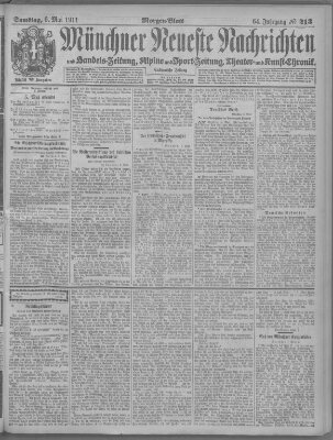 Münchner neueste Nachrichten Samstag 6. Mai 1911