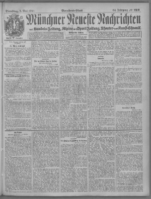 Münchner neueste Nachrichten Dienstag 9. Mai 1911