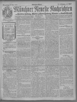 Münchner neueste Nachrichten Dienstag 9. Mai 1911