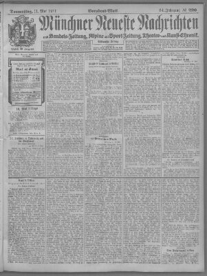 Münchner neueste Nachrichten Donnerstag 11. Mai 1911