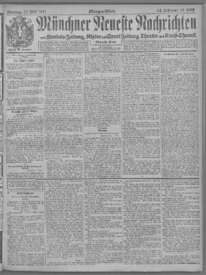 Münchner neueste Nachrichten Freitag 12. Mai 1911