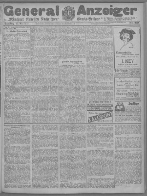 Münchner neueste Nachrichten Samstag 13. Mai 1911