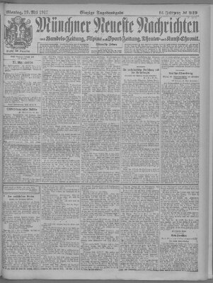 Münchner neueste Nachrichten Montag 29. Mai 1911