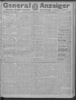 Münchner neueste Nachrichten Mittwoch 7. Februar 1912