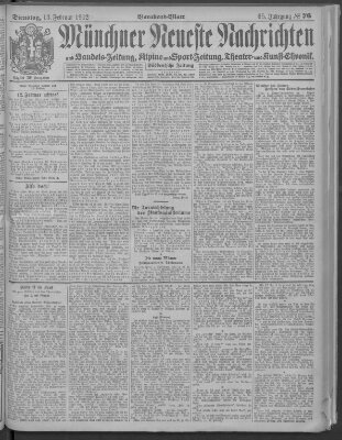 Münchner neueste Nachrichten Dienstag 13. Februar 1912